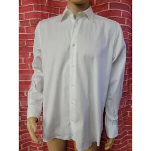 Massimo Dutti Tessuto Italiano White Textured Men's Shirt Long Slv. Button Up #C